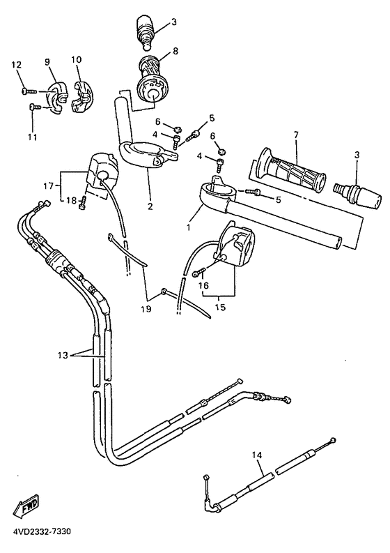 Steering handle. cable