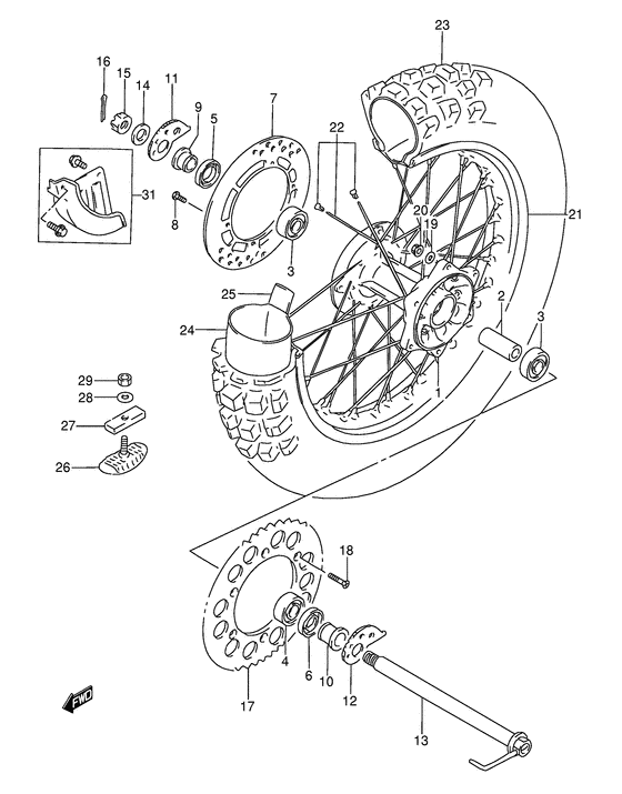 Rear wheel complete assy