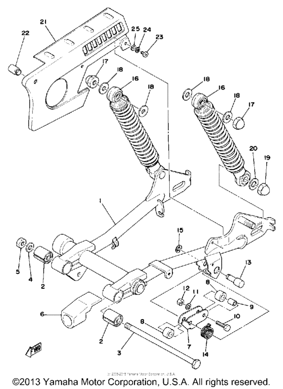 Rear arm-rear cushion-chain case