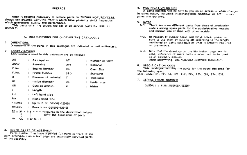 GS550 Catalog preface