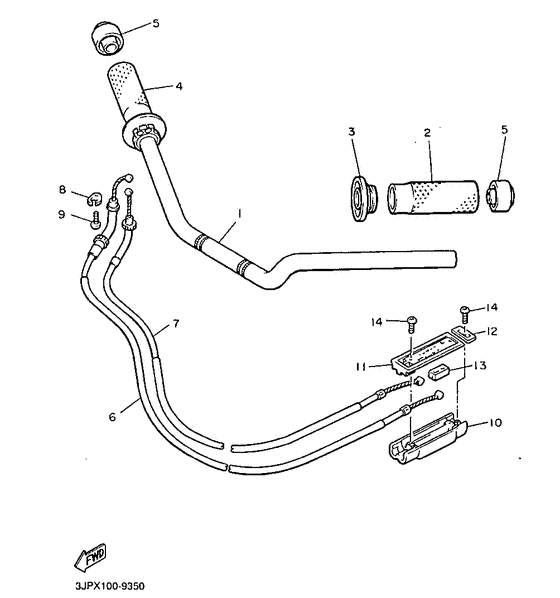 VMX12 Steering handle. cable