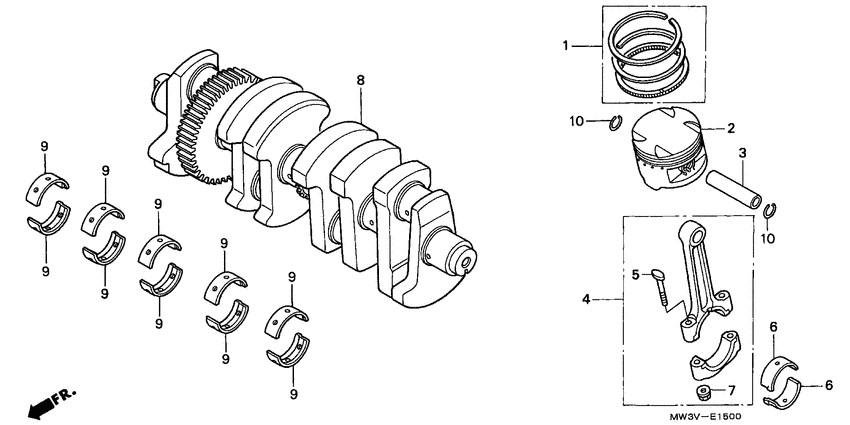 Crankshaft/piston