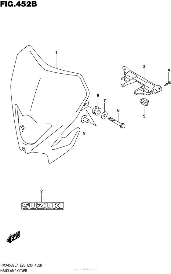 Headlamp Cover (Rmx450Zl7 E33)