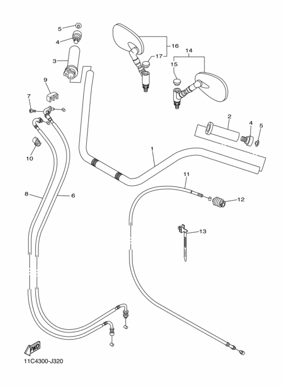 Steering handle & cable