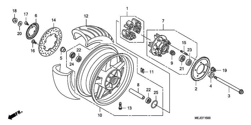Rear wheel complete assy