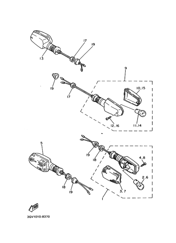 Rear flasher light assy