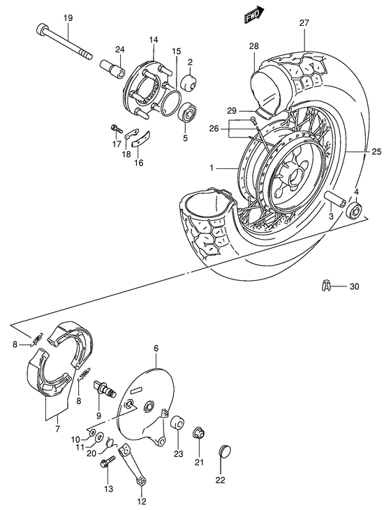 Rear wheel complete assy