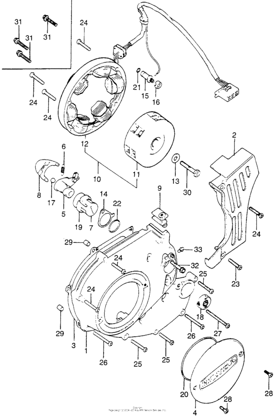 Left crankcase cover + alternator