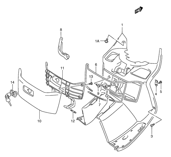 AN250 Багажник передний