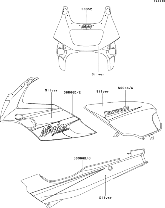 EX500 Decals(silver)(d11)