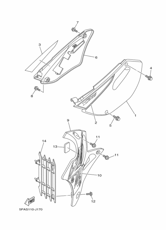 YZ85 Боковые обтекатели