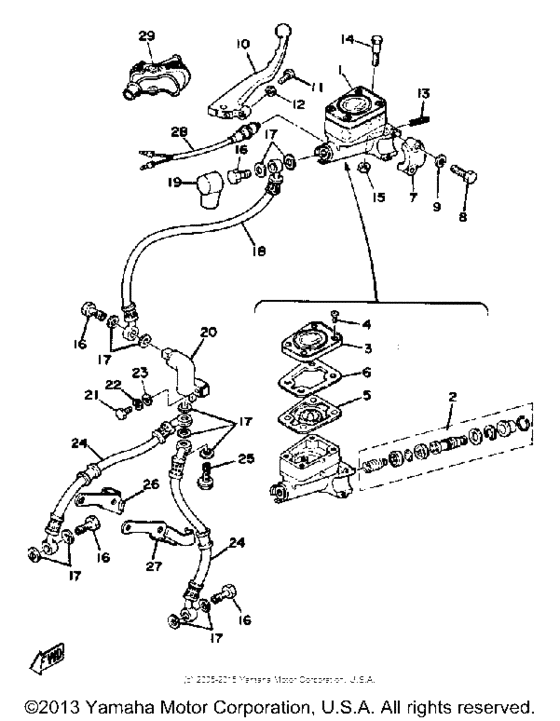 Front master cylinder brake hose