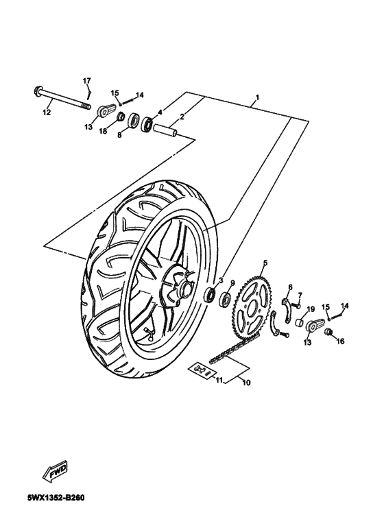 Rear wheel complete assy