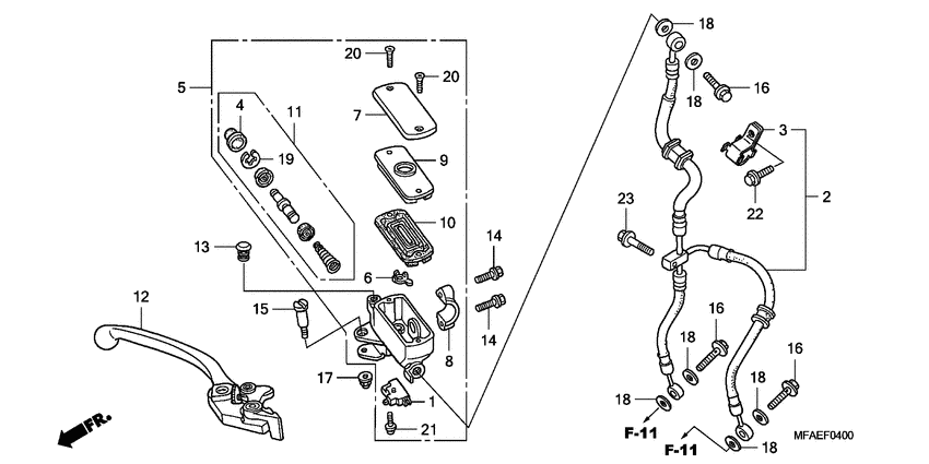 Fr. brake master cylinder
