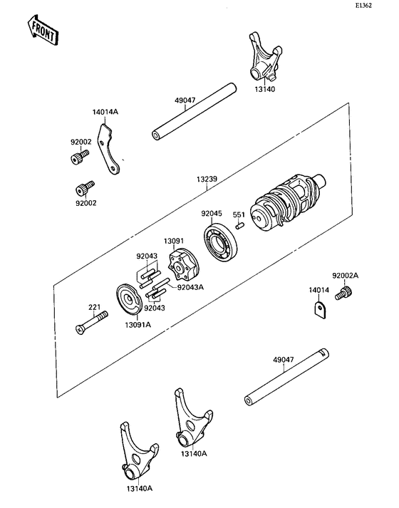 ZX750 Переключение / вилка переключения