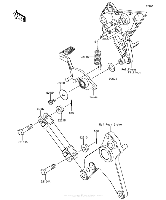ZX1000 Педаль тормоза