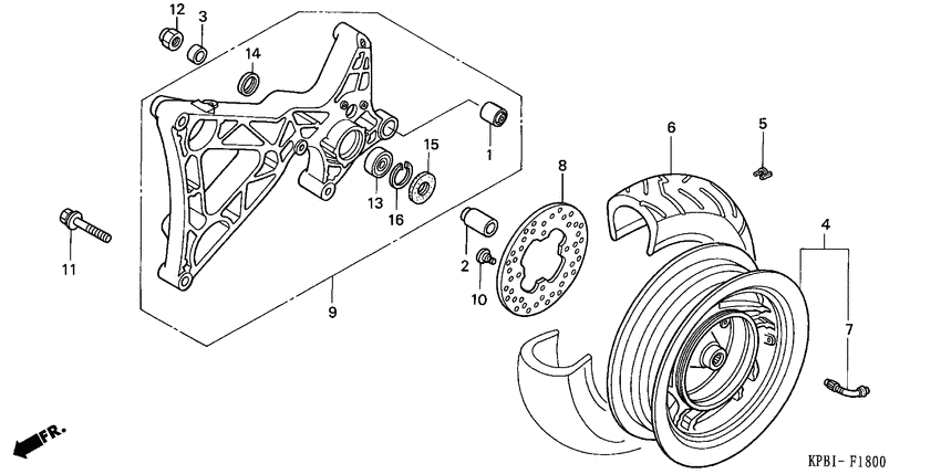 Rear wheel complete assy