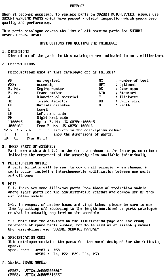 AP50 Catalog preface