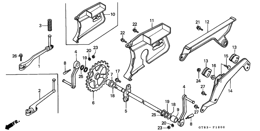 Pedal/kick starter arm