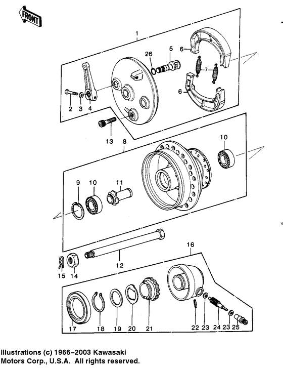 Front hub/brake