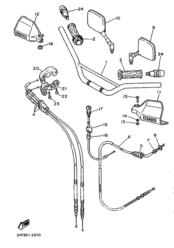 Steering handle. cable
