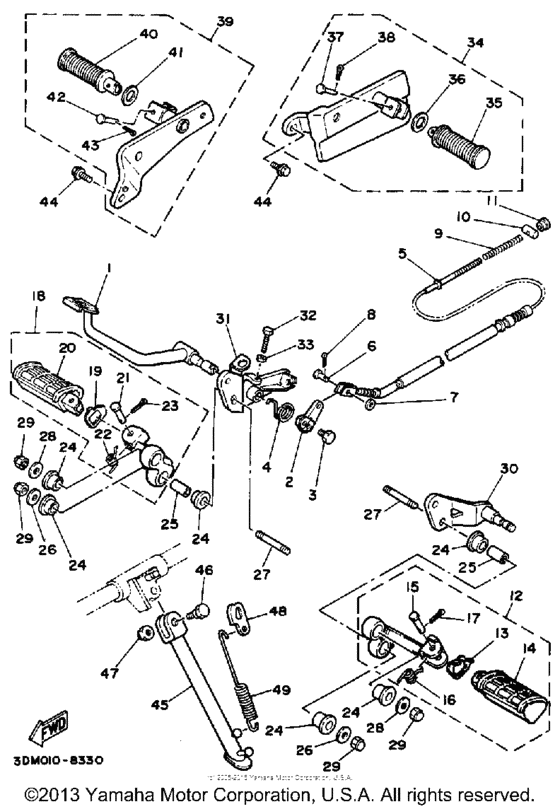XV250 Подножки