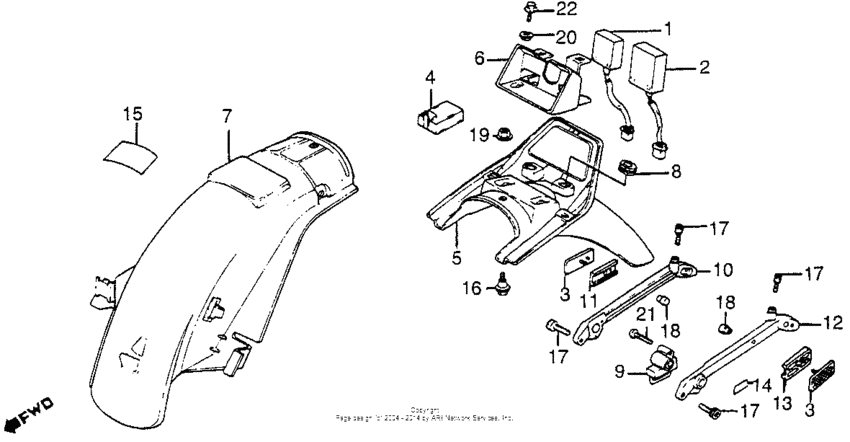 Rear fender + spark unit