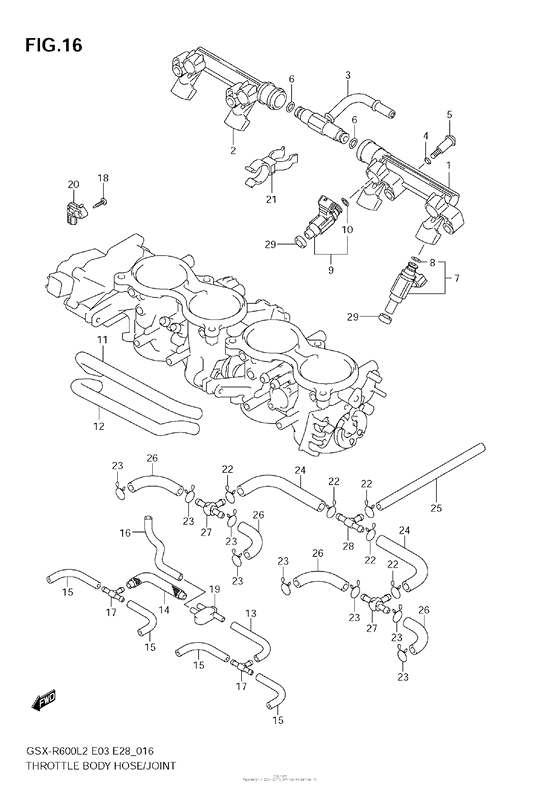 Throttle Body Hose/joint (Gsx-R600L2 E33)