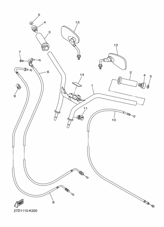 Steering handle & cable