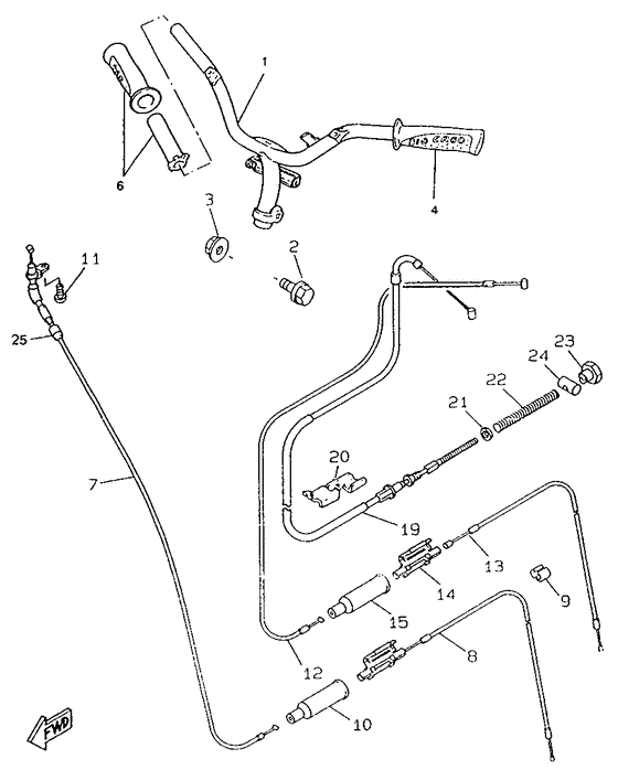 CW50RS Steering handle. cable