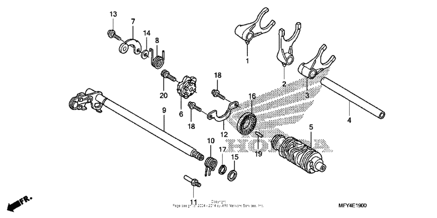 VT1300CR (ABS) Вилка переключения передач
