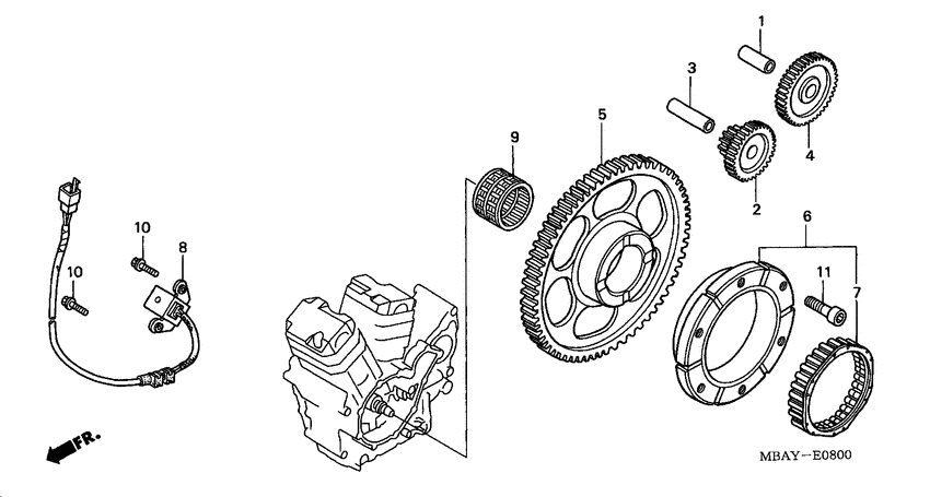Pulse generator/ starting clutch