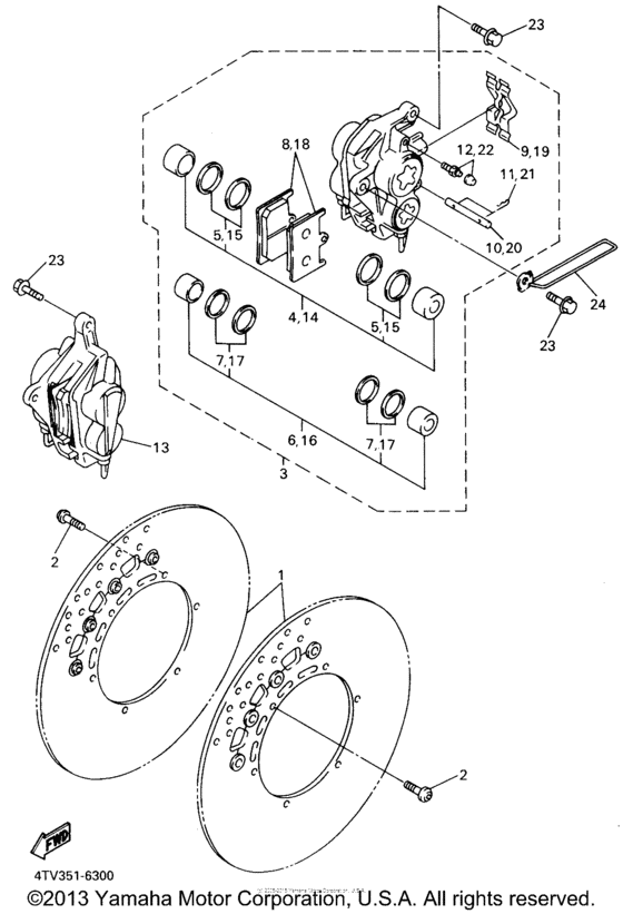 YZF600RRC Передний суппорт
