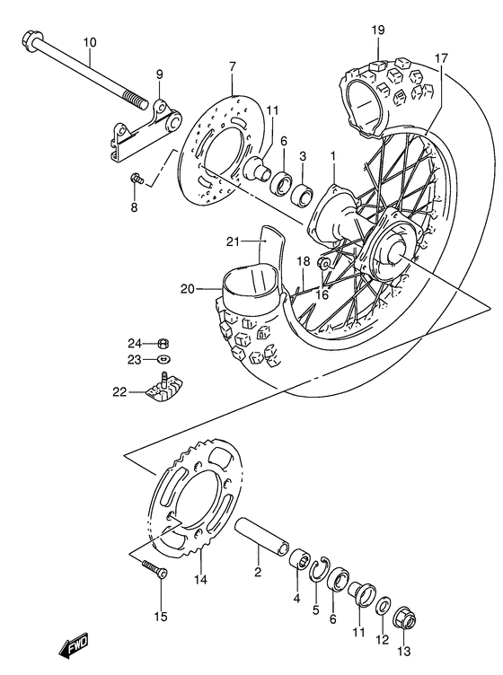 Rear wheel complete assy