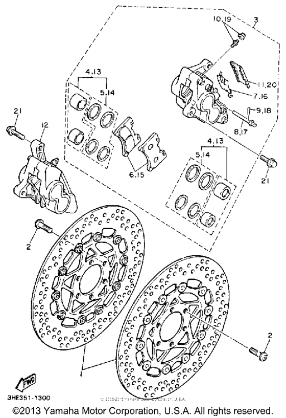 FZR600RD Передний суппорт