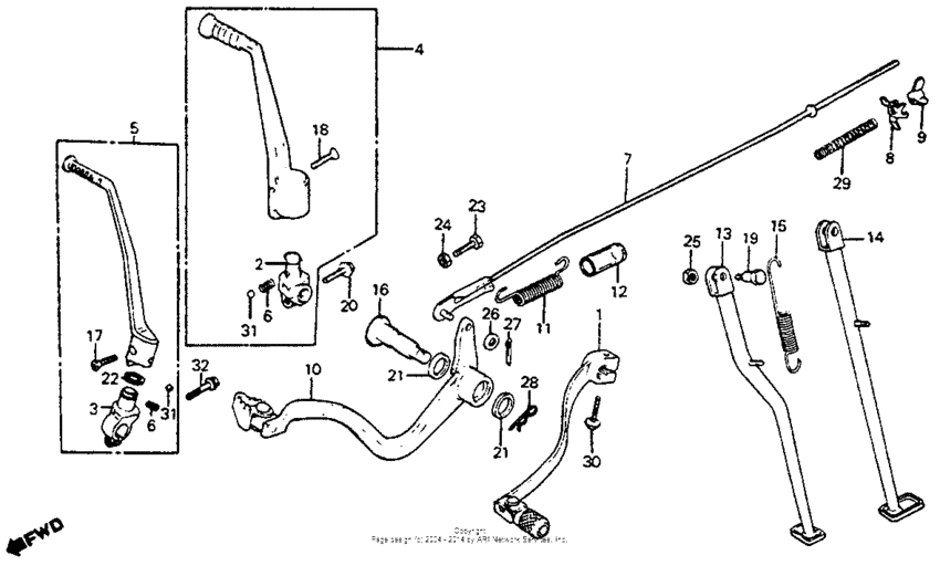 Pedal + kick starter arm