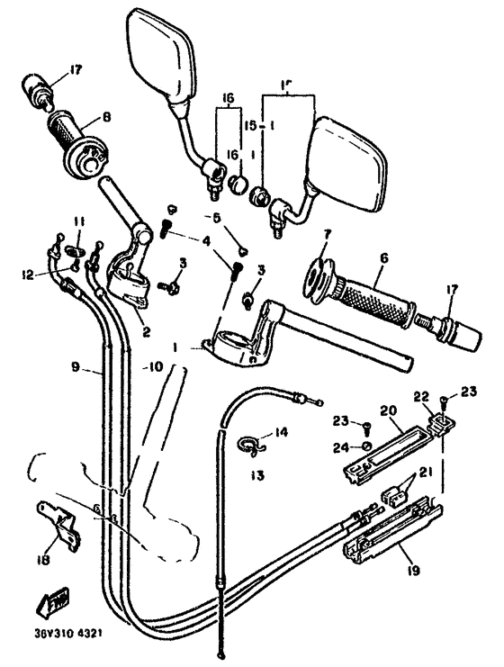Steering handle. cable