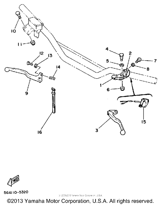 YZ490T Handle switch-lever