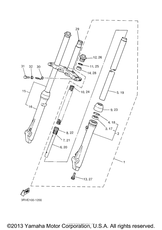 PW80V Передняя вилка