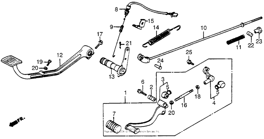 Brake pedal + gearshift pedal