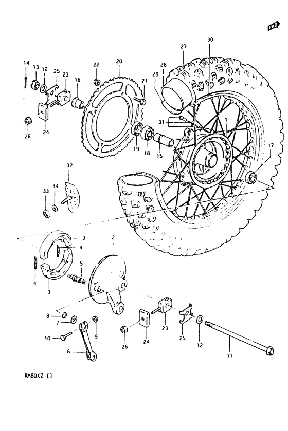 Rear wheel complete assy