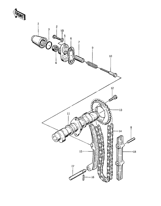 Camshaft/chain/tensioner