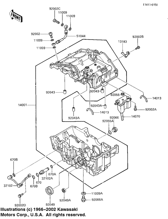 EX250 Картер двигателя