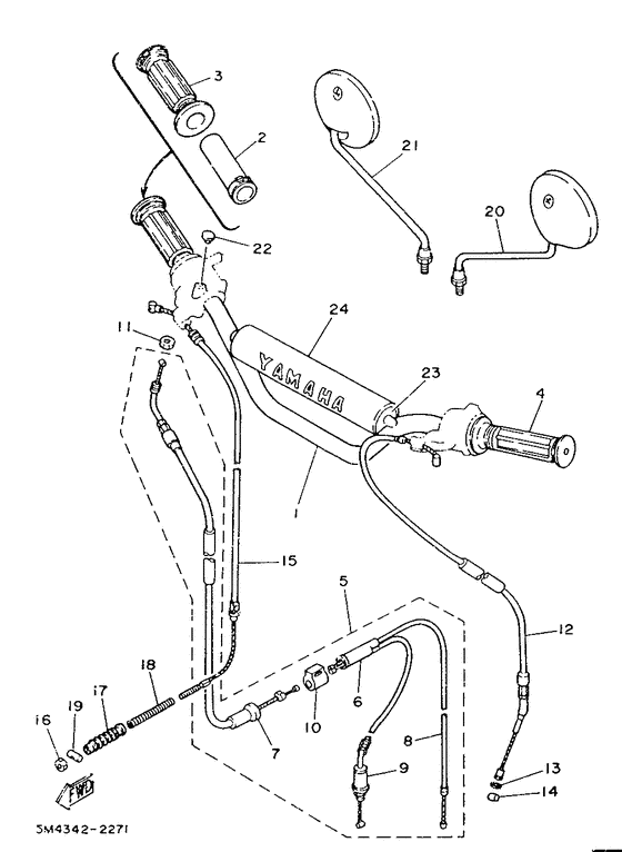 Steering handle. cable