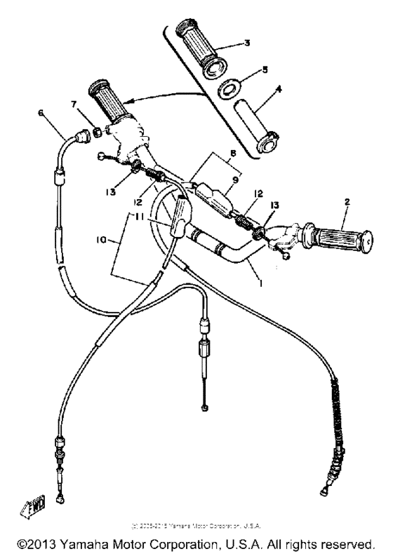 YZ60H Руль -тросы