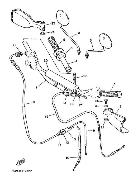 Steering handle. cable