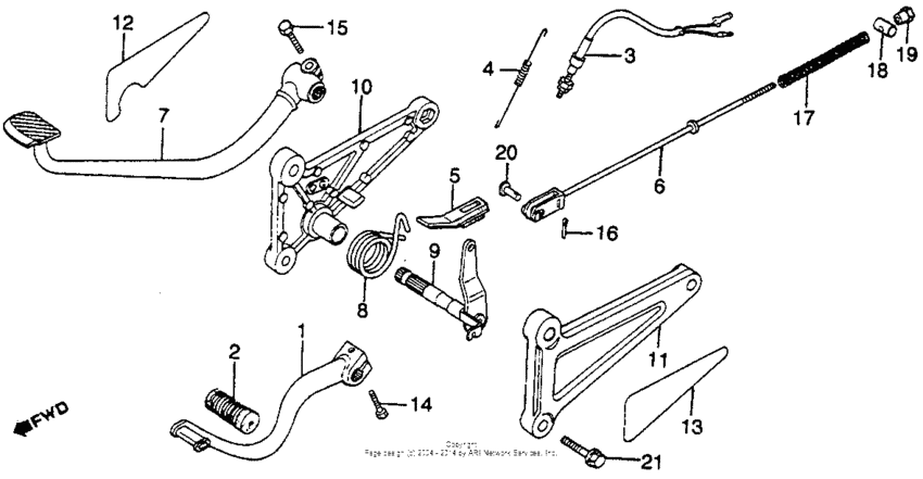 Shift pedal + brake pedal