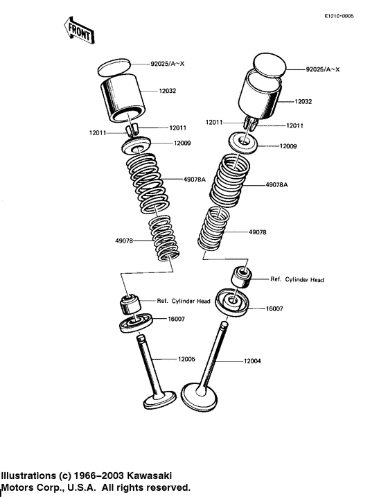 KZ1100 Клапана