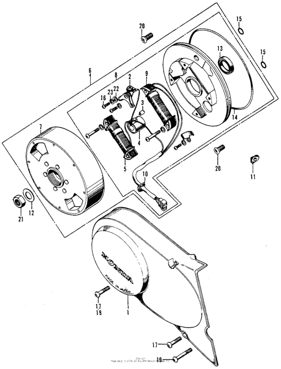 Left crankcase cover + alternator