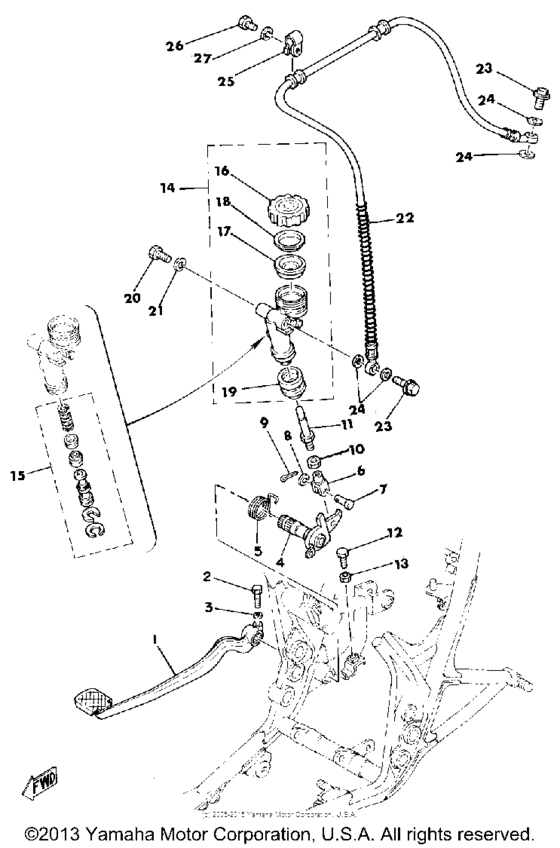 Brake pedal - rear master cylinder